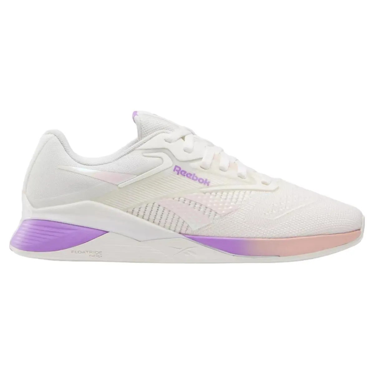 Women Reebok Nano X4 Training Shoes Sneakers Size 9 Chalk White Purple 100204797 - White