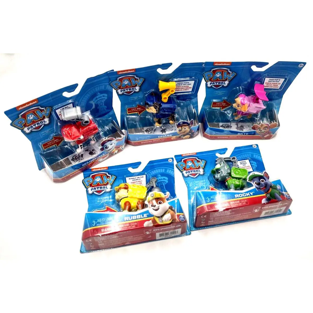 Paw Patrol Set of 5 Electronic Talking Toys Marshall Chase Skye Rubble Rocky