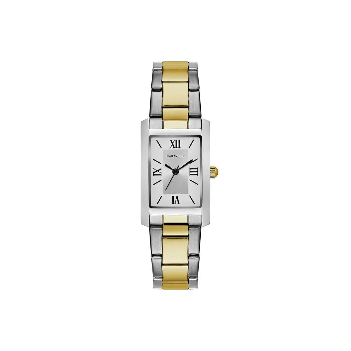 by Bulova Ladies` Dress 3-Hand Quartz Watch Rectangle Case Roman by Caravelle