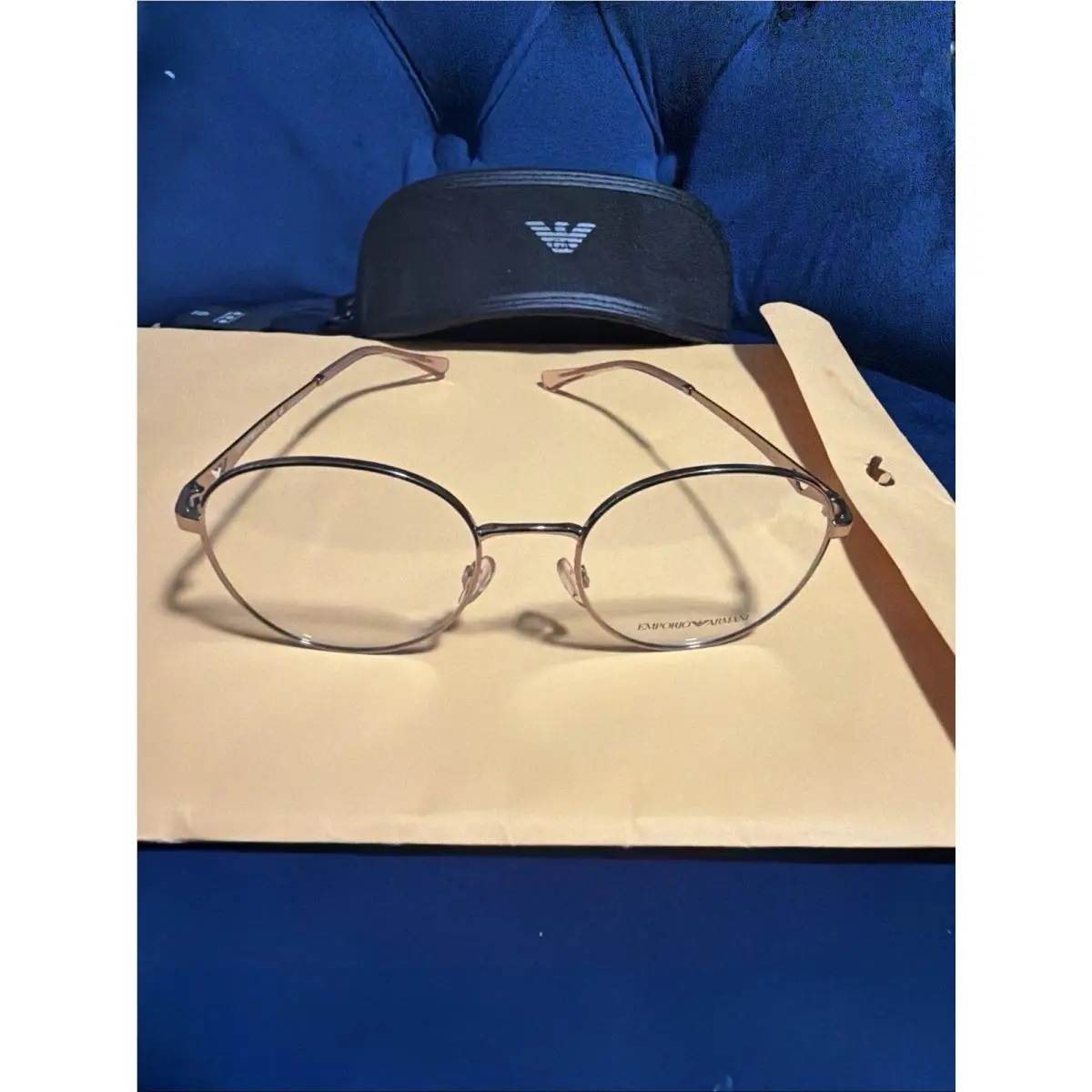 Emporio Armani EA1144 3011 Eyeglasses Women`s Shiny Rose Gold Full Rim 52mm