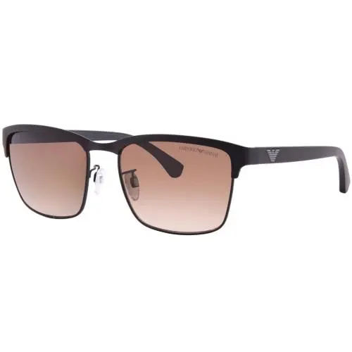 EA2087 339013 Sunglasses Men`s Matte Brown/brown Gradient 56mm by Emporio Armani