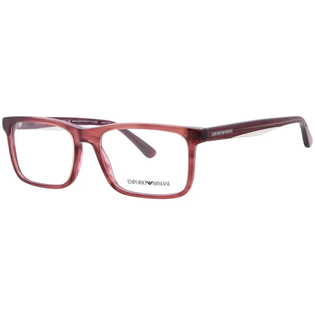 EA3227 6053 Eyeglasses Frame Men`s Shiny Bordeaux Full Rim 54mm by Emporio Armani