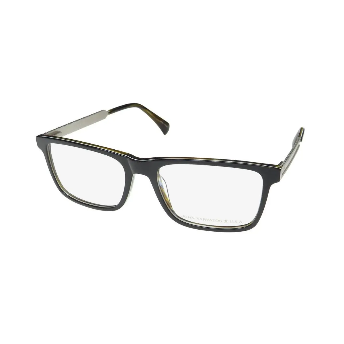 John Varvatos VJVC003 Eyeglasses Mens Square Black Black 55-17-145 Full-rim