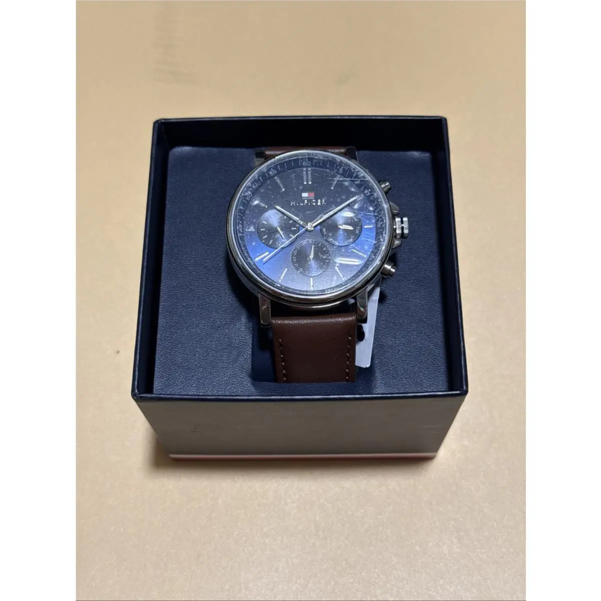 1710585 Men`s Multifunction Watch Men`s Watch Leather Brown by Tommy Hilfiger