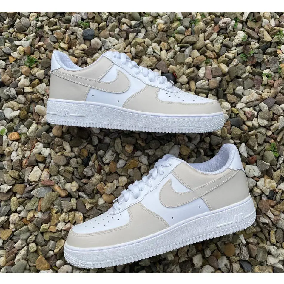 Nike Air Force 1 Custom Low Shoes Beach Sand Beige Mens Womens Kids All Sizes