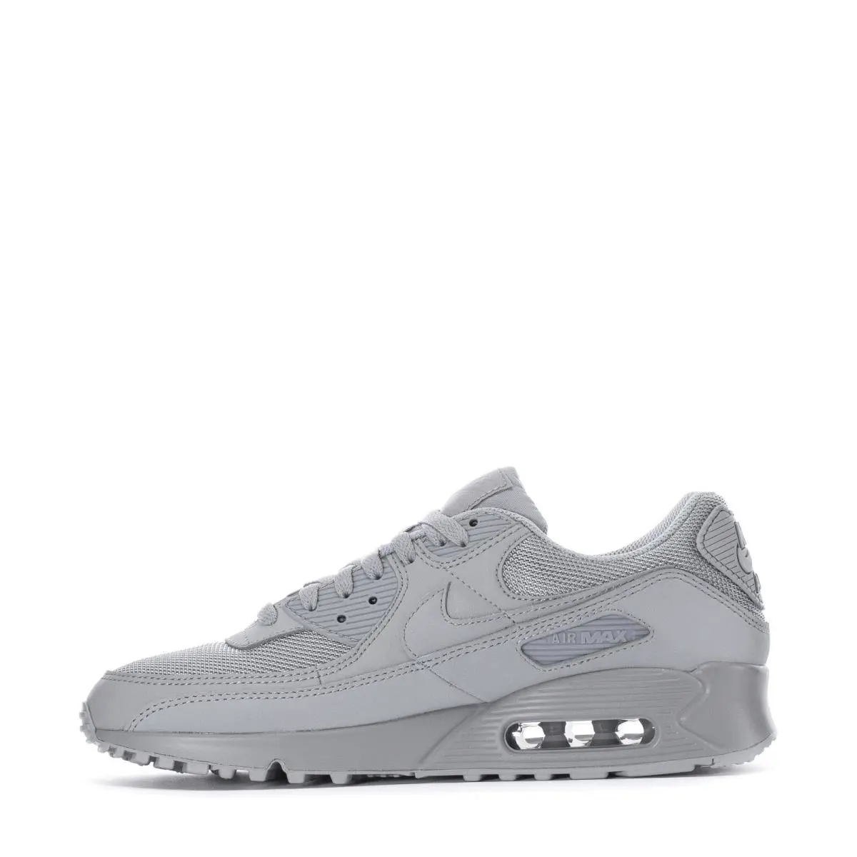 Men`s Nike Air Max 90 Swoosh Casual Shoes Grey Gray Sneakers Athletic - Gray
