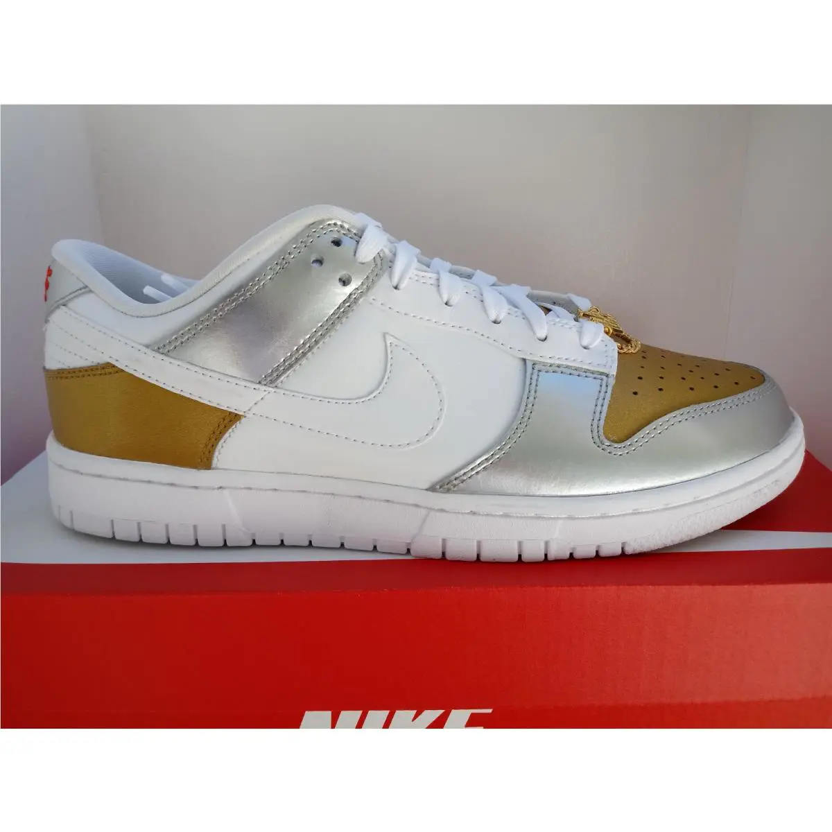 Nike shoes - Nike Dunk Low - Dunk Low - DH4403-700 - GOLD/WHITE-SILVER 8