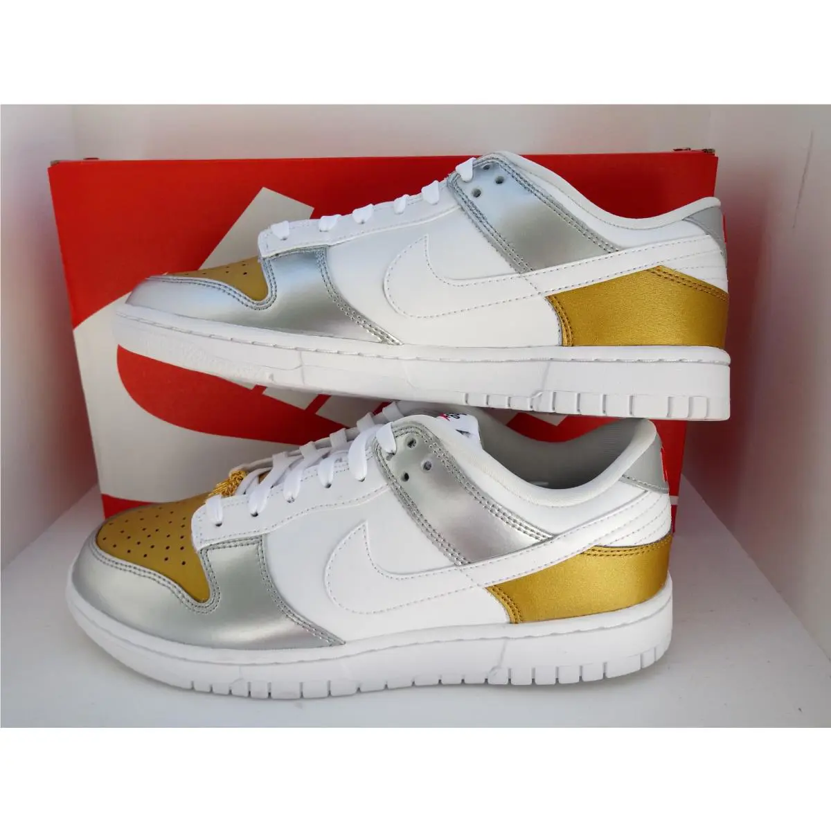 Nike shoes - Nike Dunk Low - Dunk Low - DH4403-700 - GOLD/WHITE-SILVER 10