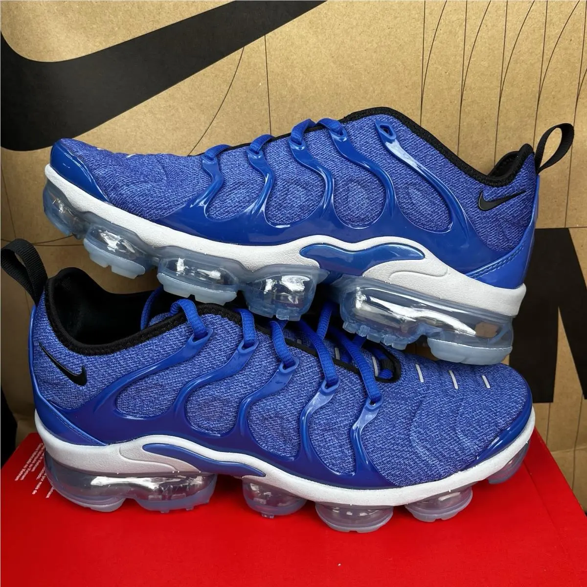 Nike Air Vapormax Plus Game Royal Racer Blue Men`s Nby 924453 404 Size 8.5 - GAME ROYAL/BLACK-WOLF GREY-RACER BLUE
