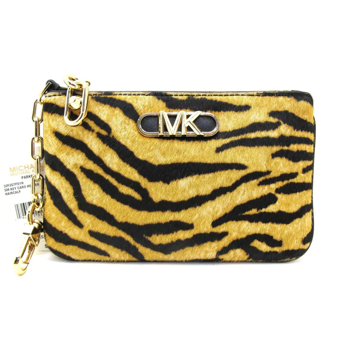 Michael Kors Parker Haircalf Small Key Card Holder Wallet Marigold