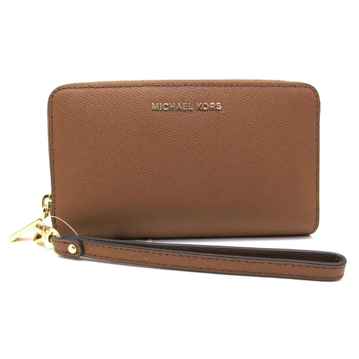 Michael Kors Jet Set Lg Flat MF Phone Case Leather Wristlet Wallet Luggage