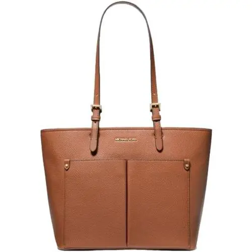 Michael Kors Jet Set Travel Medium Vegan Leather Double Pocket Tote Bag Luggage