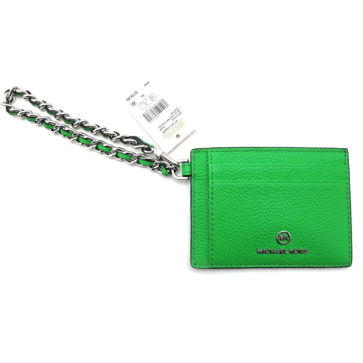 Michael Kors Jet Set Charm Leather Small ID Chain Card Holder Palm