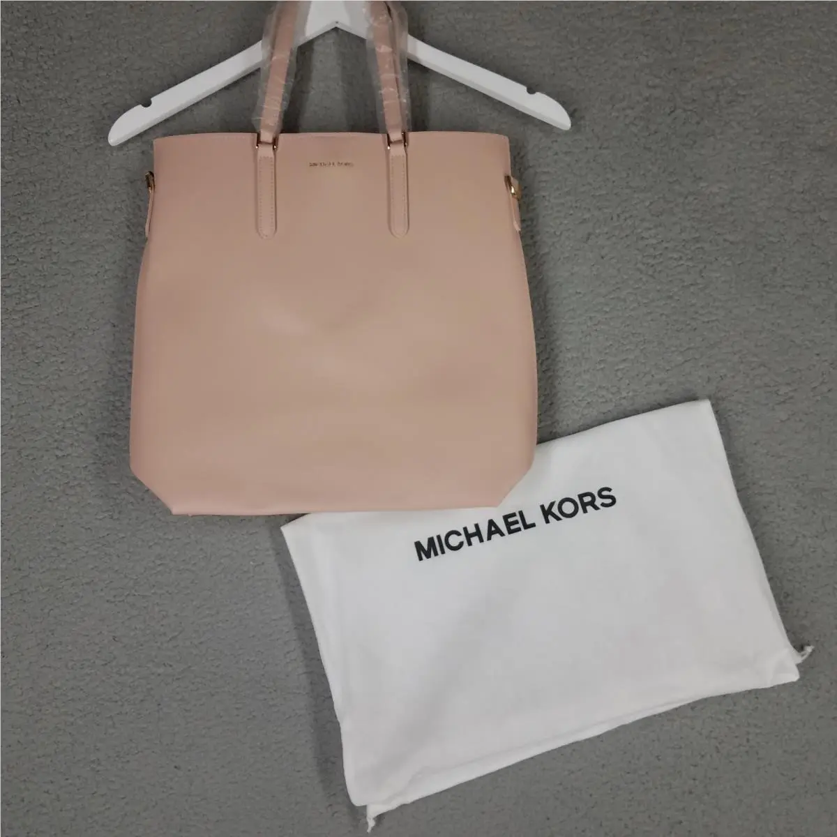 Michael Kors Crossbody Tote Bag Blush Pink Leather Travel Casual