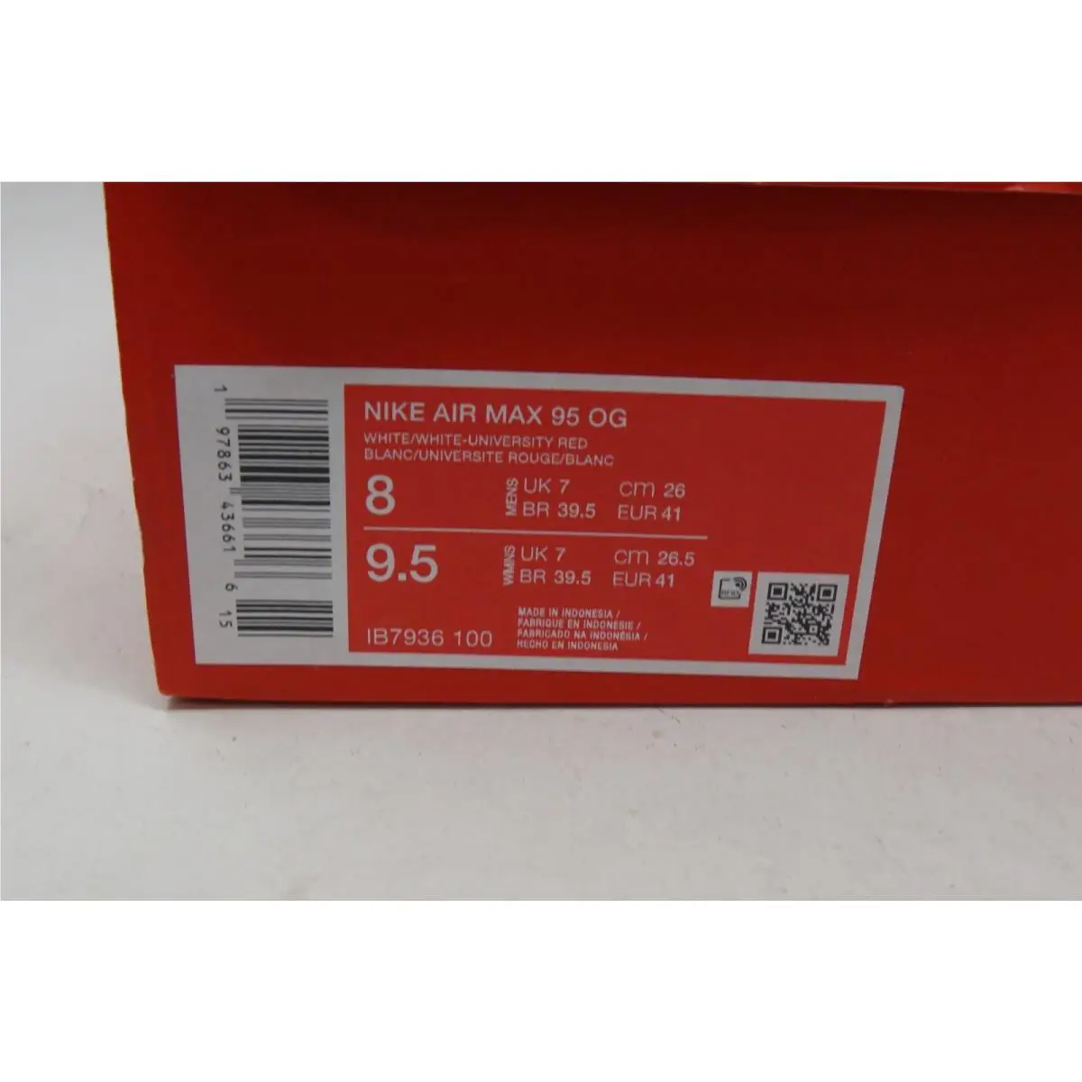 Nike shoes - Nike Air Max 95 - Air Max - IB7936-100 - White , University Red 12