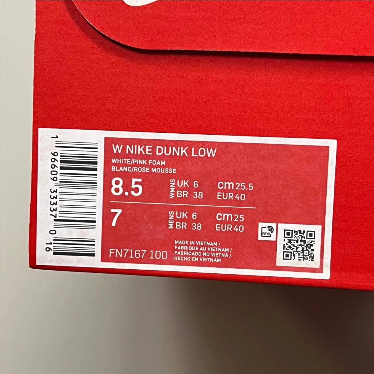 Nike shoes - FN7167100 - FN7167 100 - White and Pink Foam (UPC: 196609333370) 10