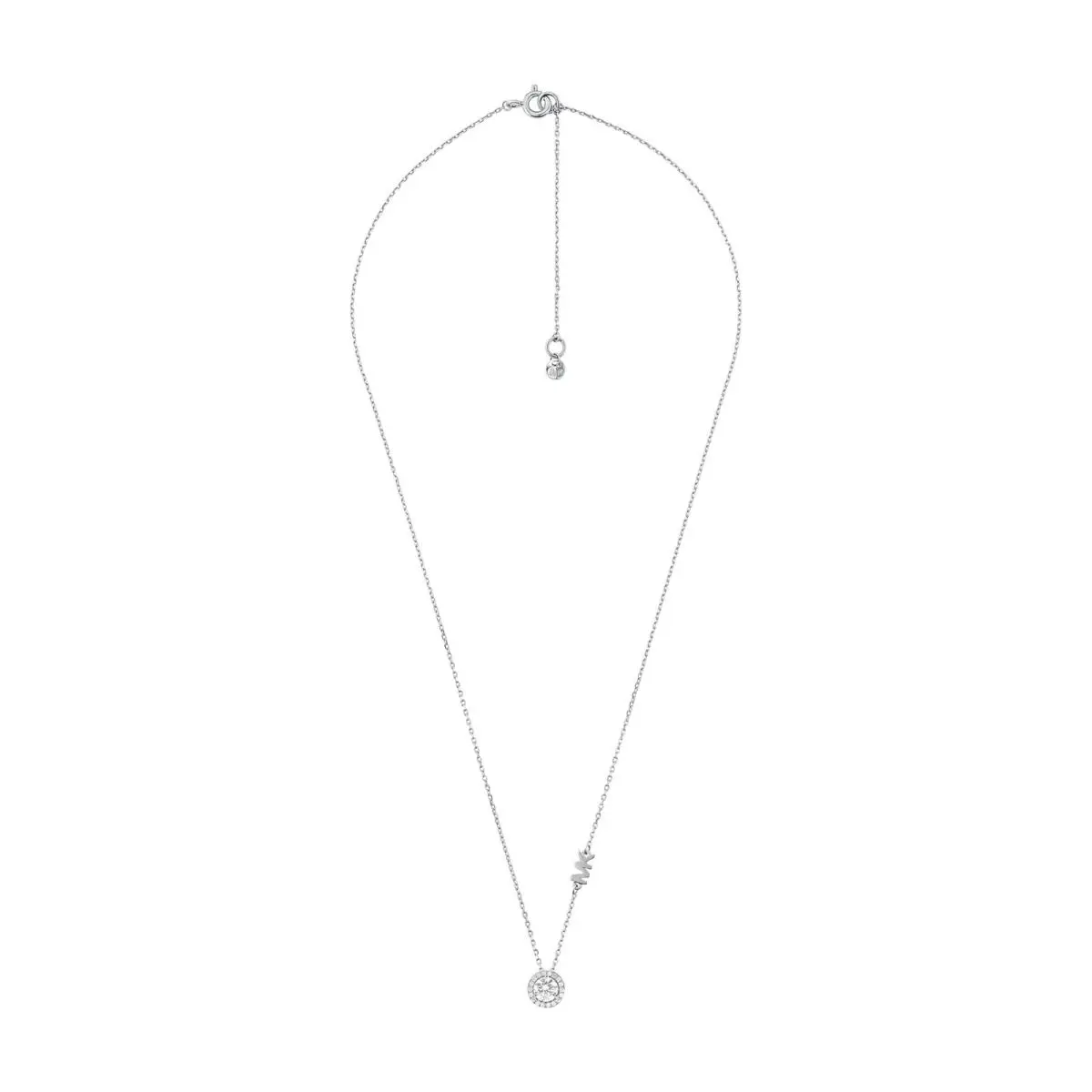 Michael Kors Women`s Sterling Silver CZ Pendant Necklace