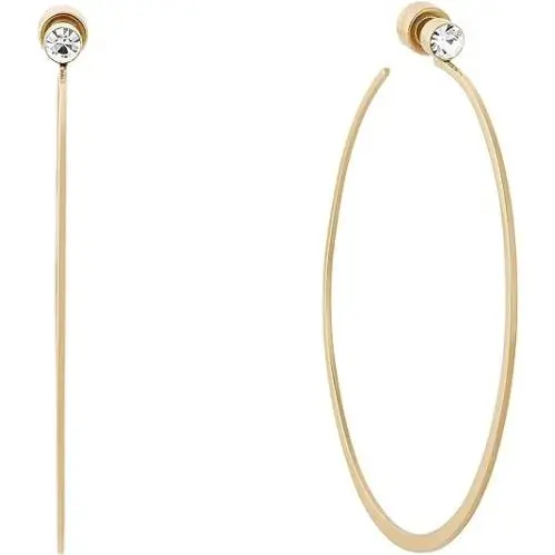Michael Kors Gold Modern Briliance CZ Crystal Hoop Earrings - MKJ5999