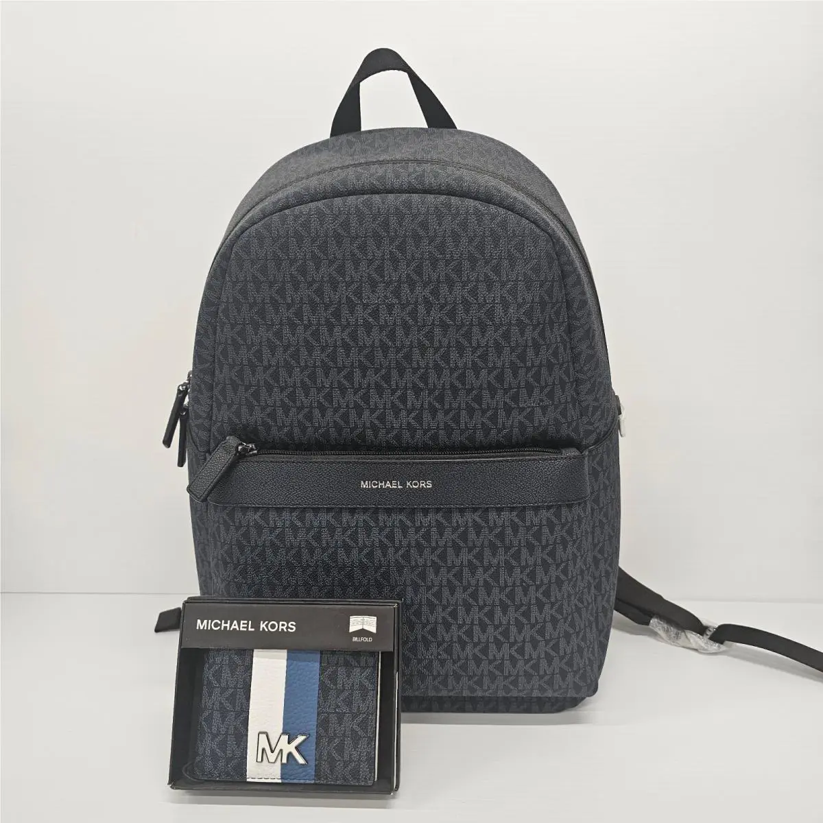Michael Kors Greyson Logo Backpack and Wallet Admrl/plblue 37F1LGYB2B