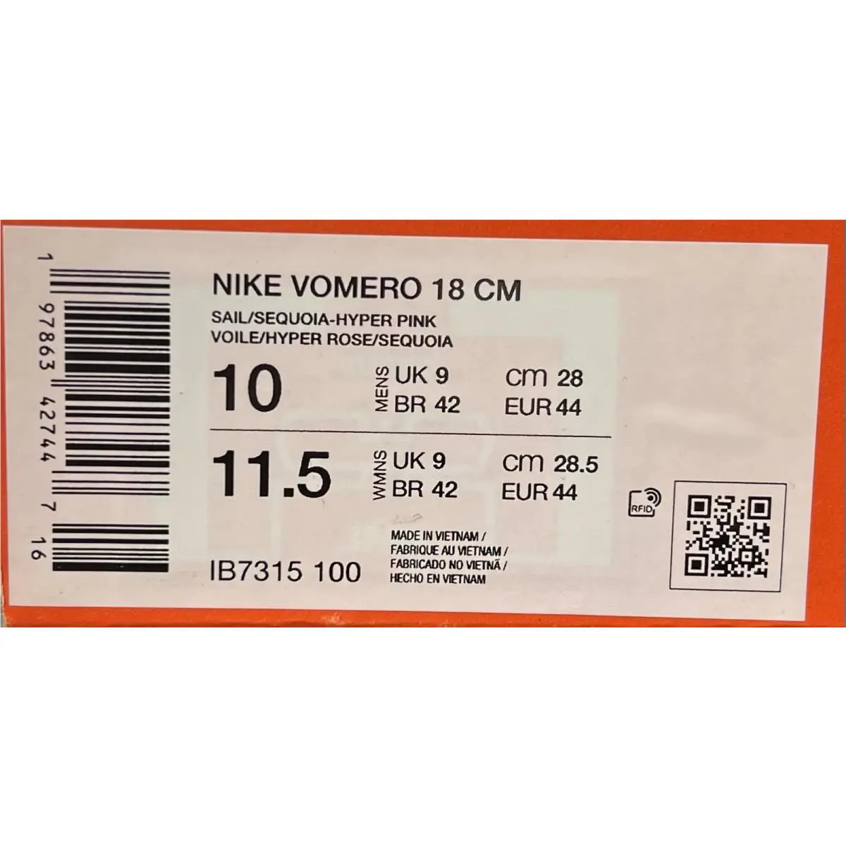 Nike shoes - Nike Vomero 18 - Vomero - IB7315 100 - Sail/Sequoia-Hyper Pink (UPC: 197863429663) 3