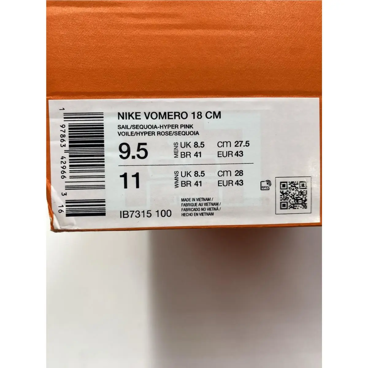 Nike shoes - Nike Vomero 18 - Vomero - IB7315 100 - Sail/Sequoia-Hyper Pink (UPC: 197863429663) 6