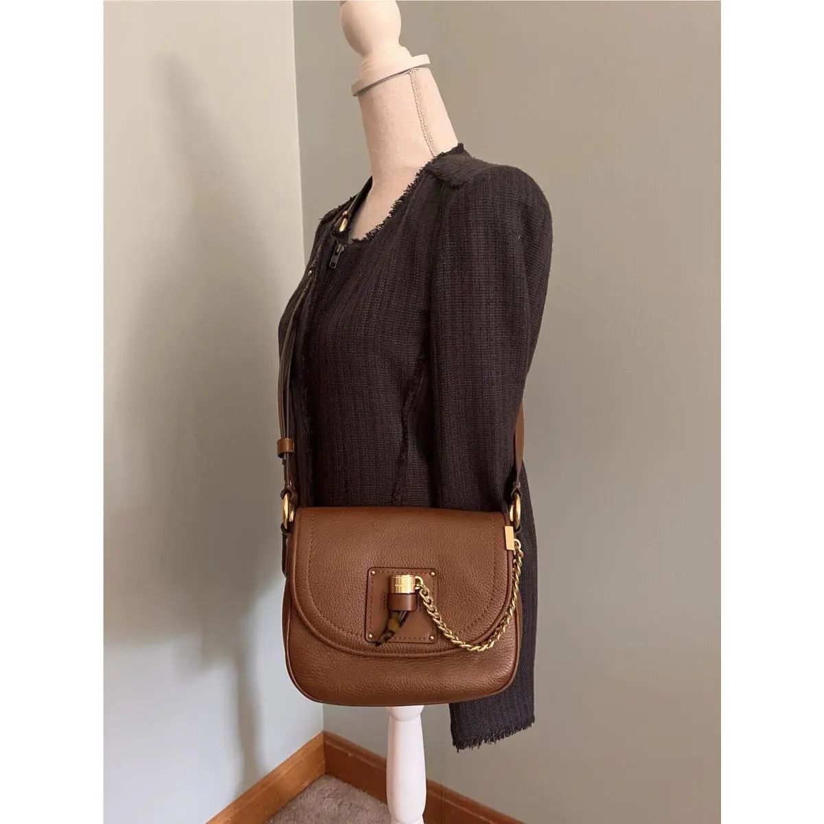 Michael Kors James Leather Saddle Messenger Handbag Gift Ship Free