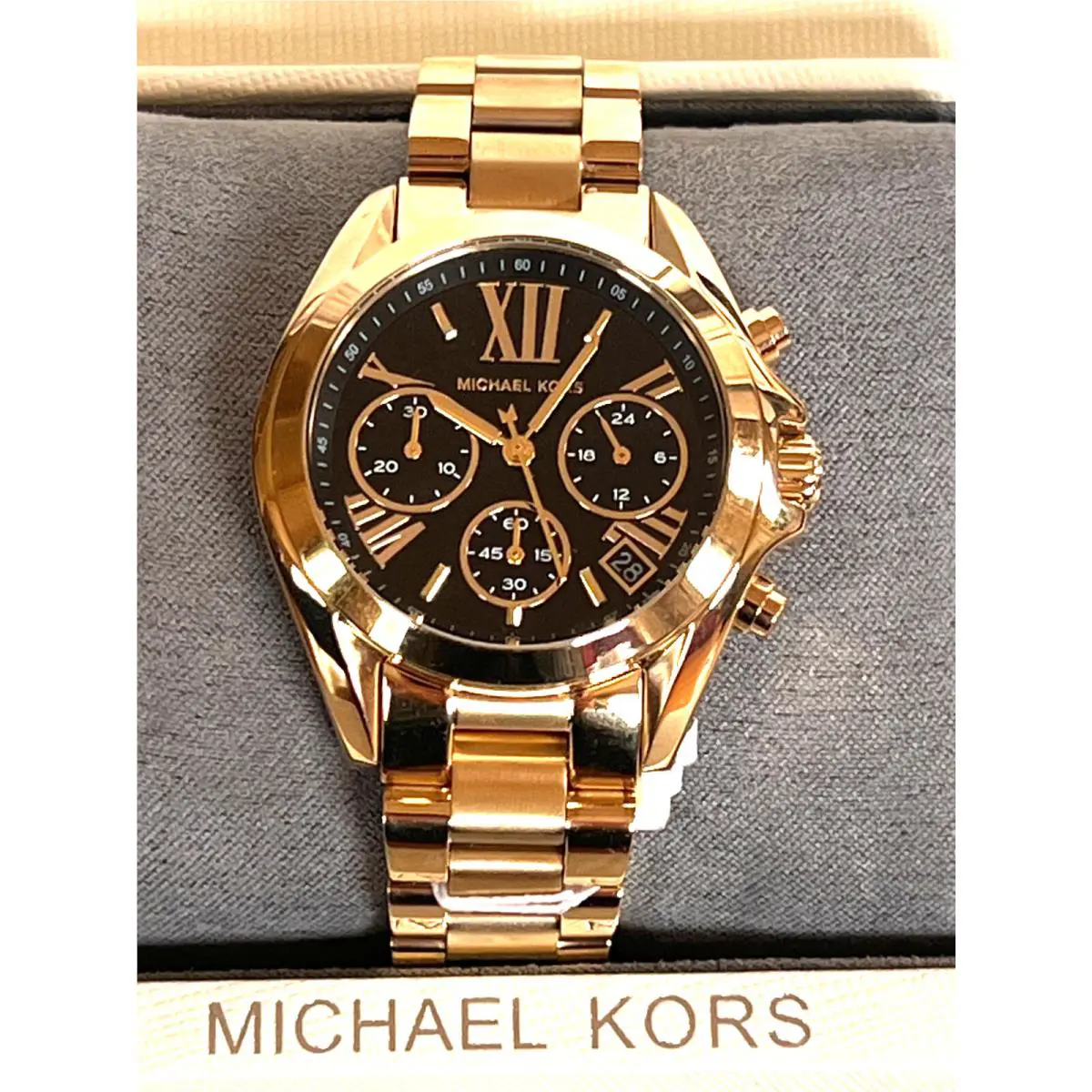 Michael Kors MK6959 Bradshaw Chronograph Black Dial Ladies Watch G/box