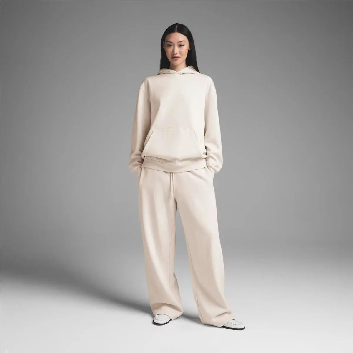 Skims Women`s Cotton Fleece Oversized Hoodie Buff Beige M