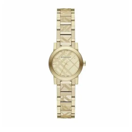 Burberry The City BU9234 Gold Tone Stainless Steel 26 mm Women`s Watch - Dial: Gold, Band: Gold, Bezel: Gold