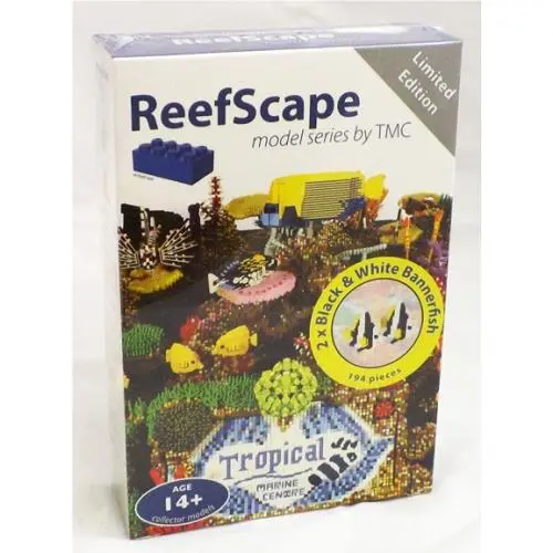 Reefscape Model Series 3 Custom Lego RS0313 - 2 x Black White Bannerfish
