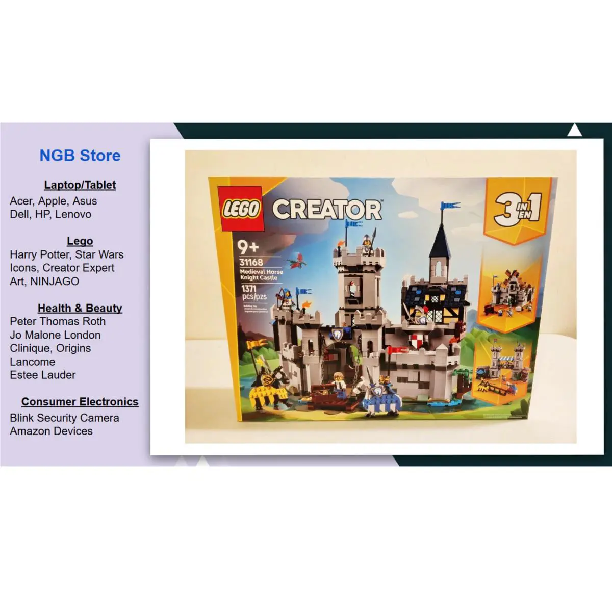 Lego Creator 3 in 1 Medieval Horse Knight Castle 31168 US