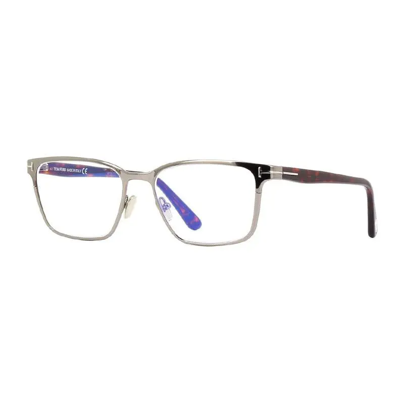 Tom Ford FT5733-B 008 Shiny Gunmetal/shiny Red Havana 55mm Eyeglasses