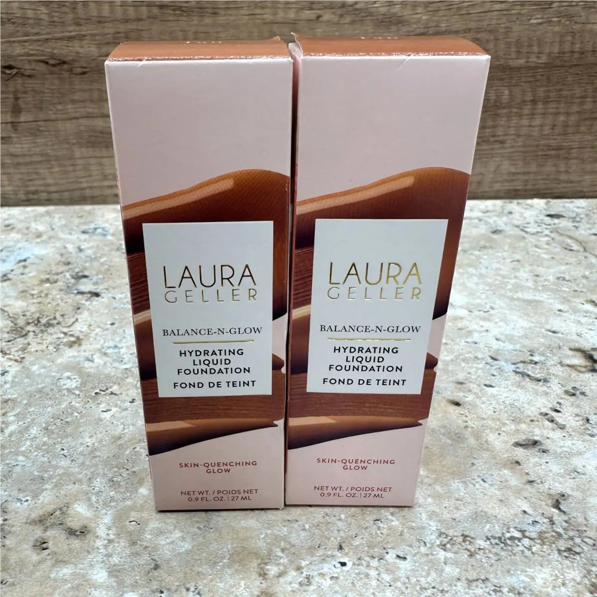 Lot Of 2 Laura Geller Balance N Glow Hydrating Liquid Foundation Tan 0.9 FL oz