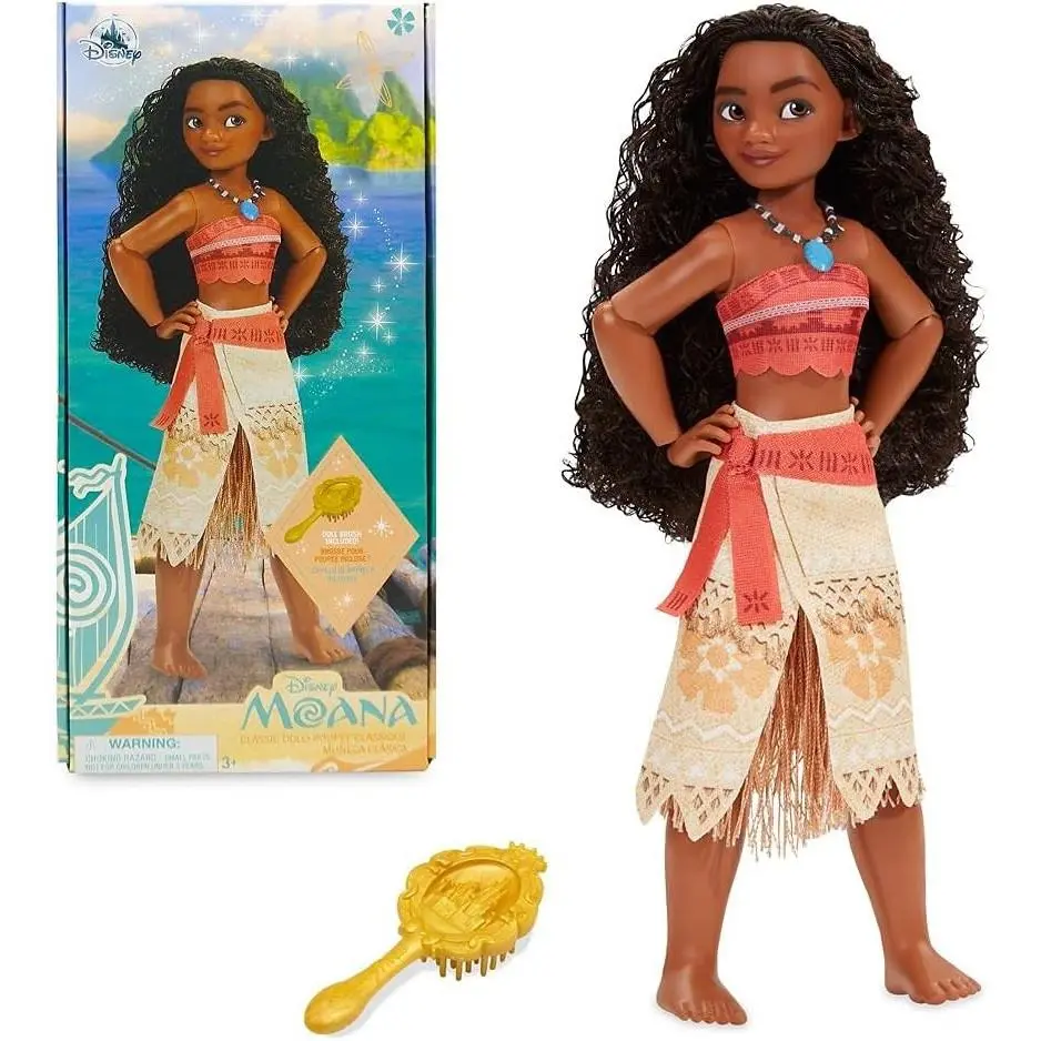 Official Princess Classic Doll Moana 11 Inches Includes Brush with Molded