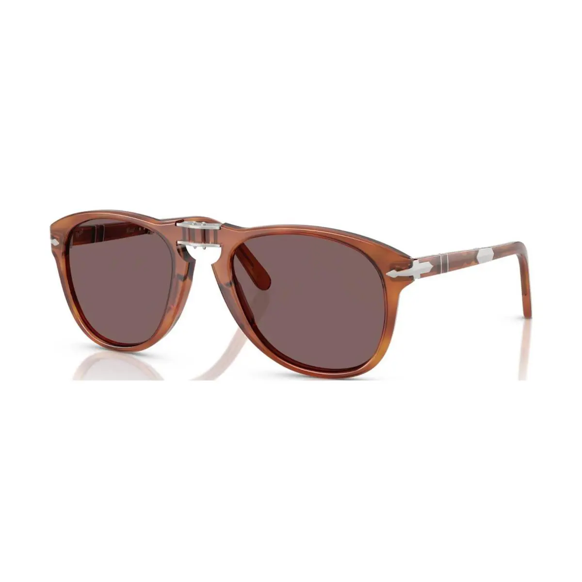 Persol Steve Mcqueen PO 0714SM Terra Di Siena/violet Folding 96/53 Sunglasses - Frame: Terra Di Siena, Lens: Violet Folding
