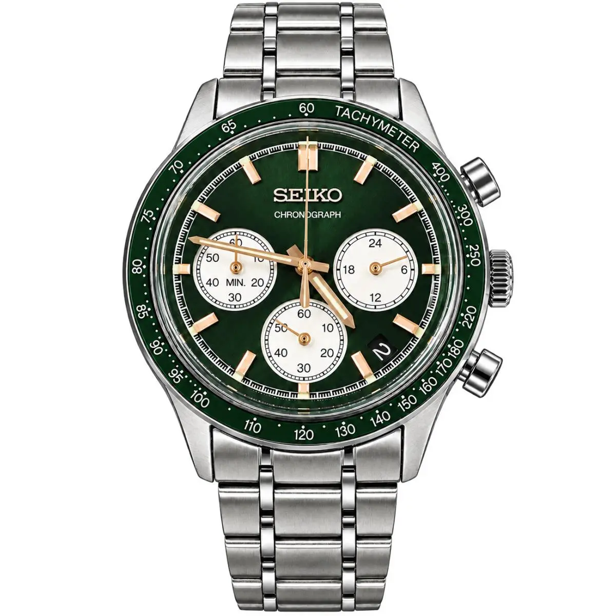 Chronograph Quartz 38.7mm Green Dial Watch SSB481 by Seiko
