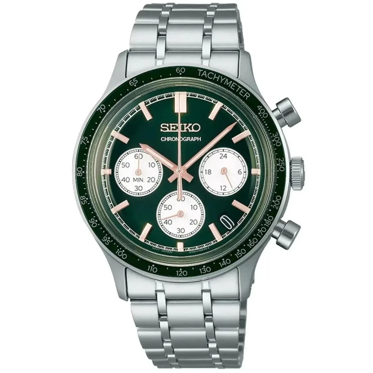 SSB481 Chronograph Quartz Light Green Dial Watch Stainless Steel by Seiko