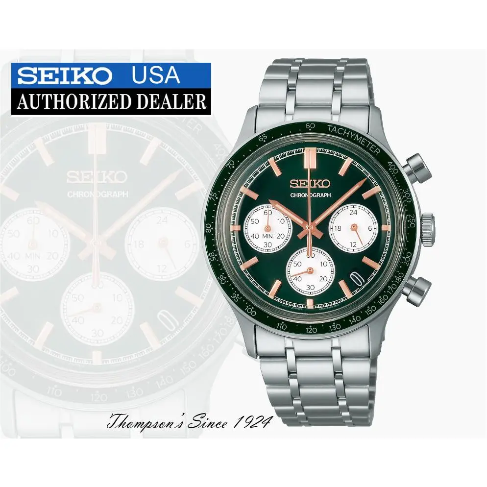 Seiko Essential Quartz Chronograph Green Dial SSB481