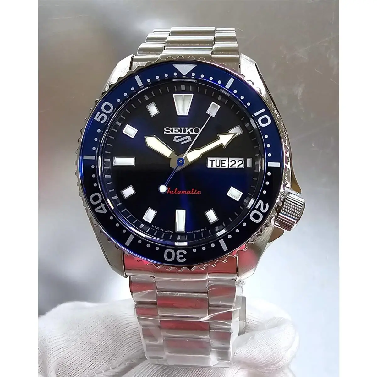 Seiko 5 Sports Skx Automatic 42.5mm Black Dial SS Men`s Watch SRPL83