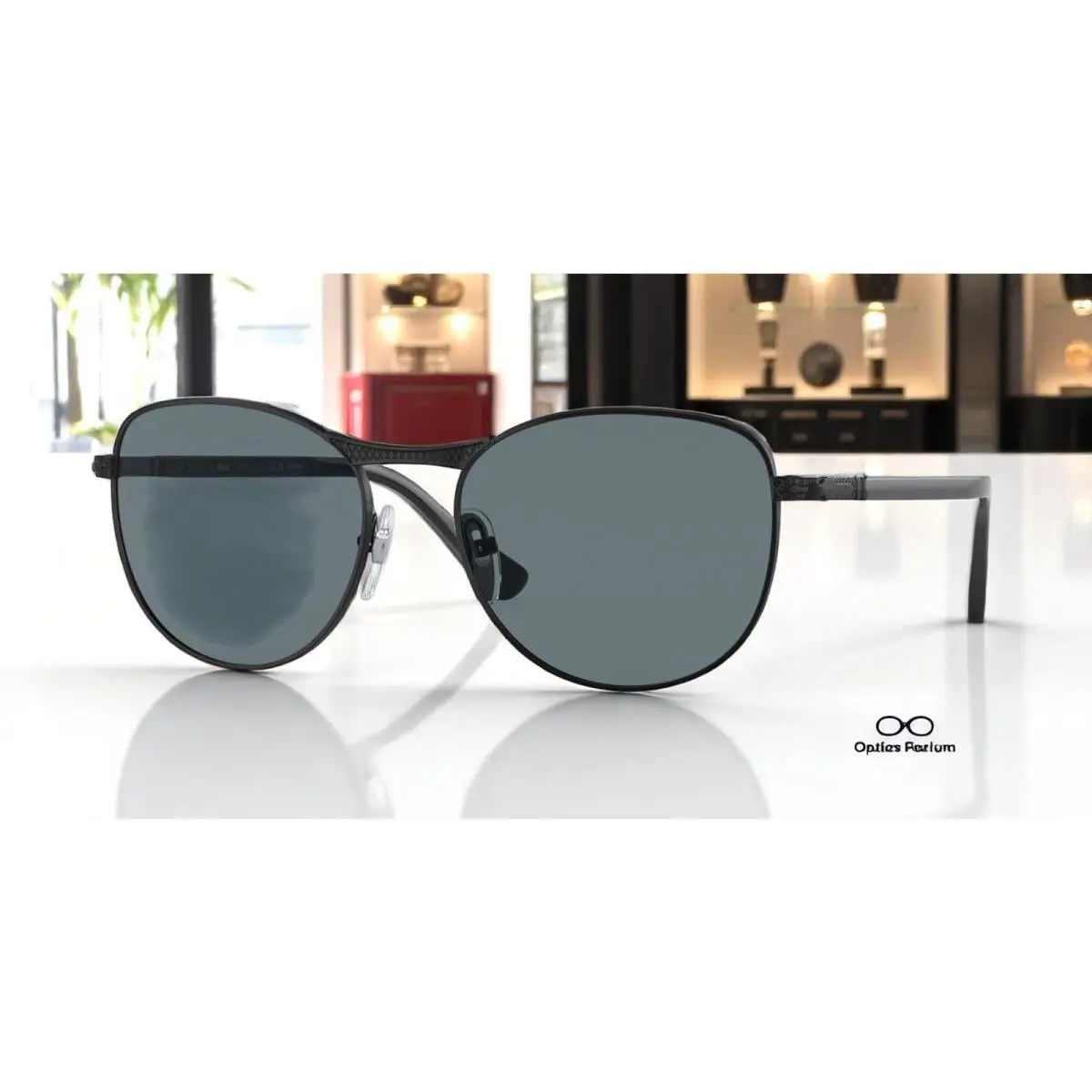 Persol PO1002S 11513R Demigloss Black Dark Blue Polarized 54 m Unisex Sunglasses - Frame: Demigloss Black, Lens: Dark Blue Polarized