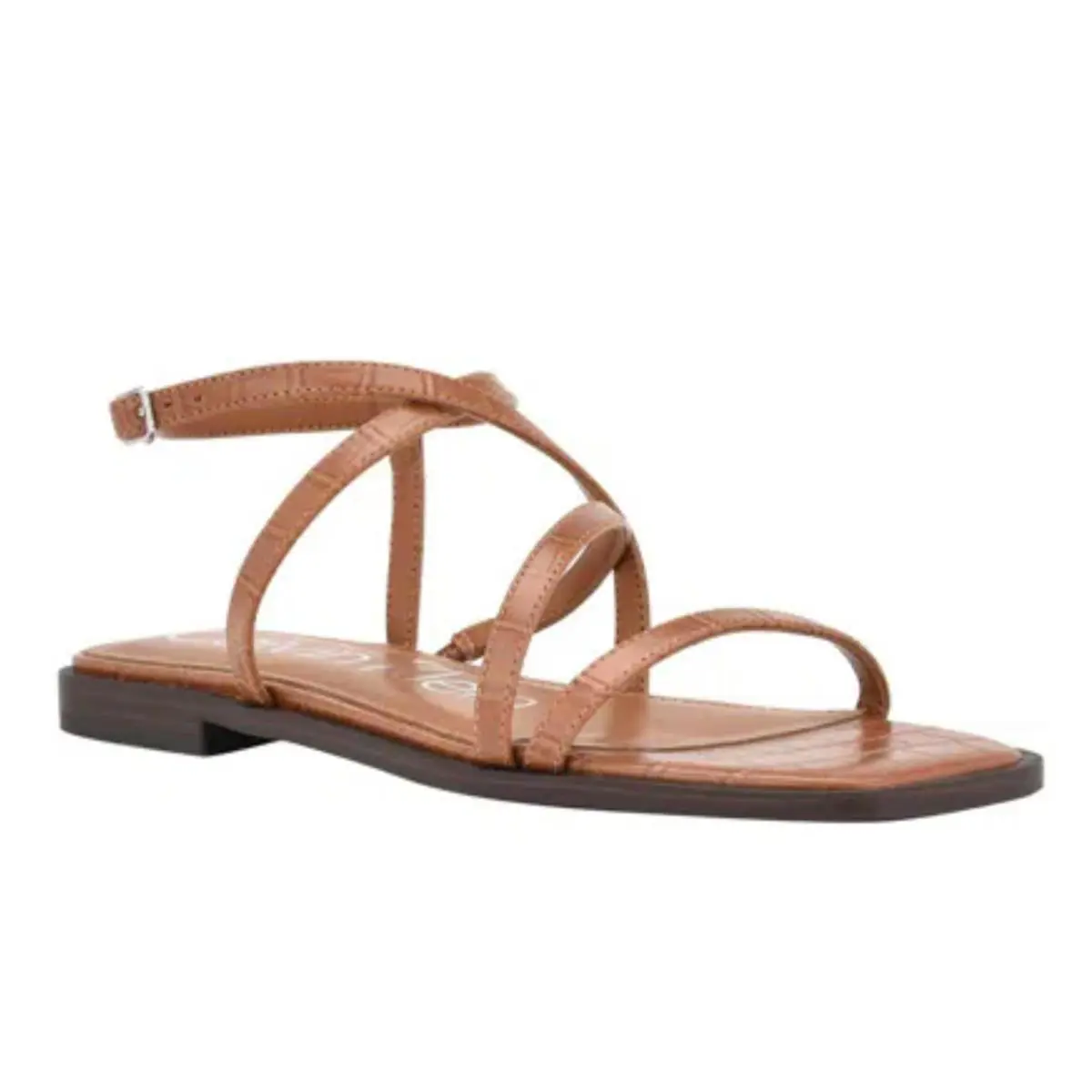 Calvin Klein Women`s Millia Casual Square Toe Flats Sandals Size: 9.5