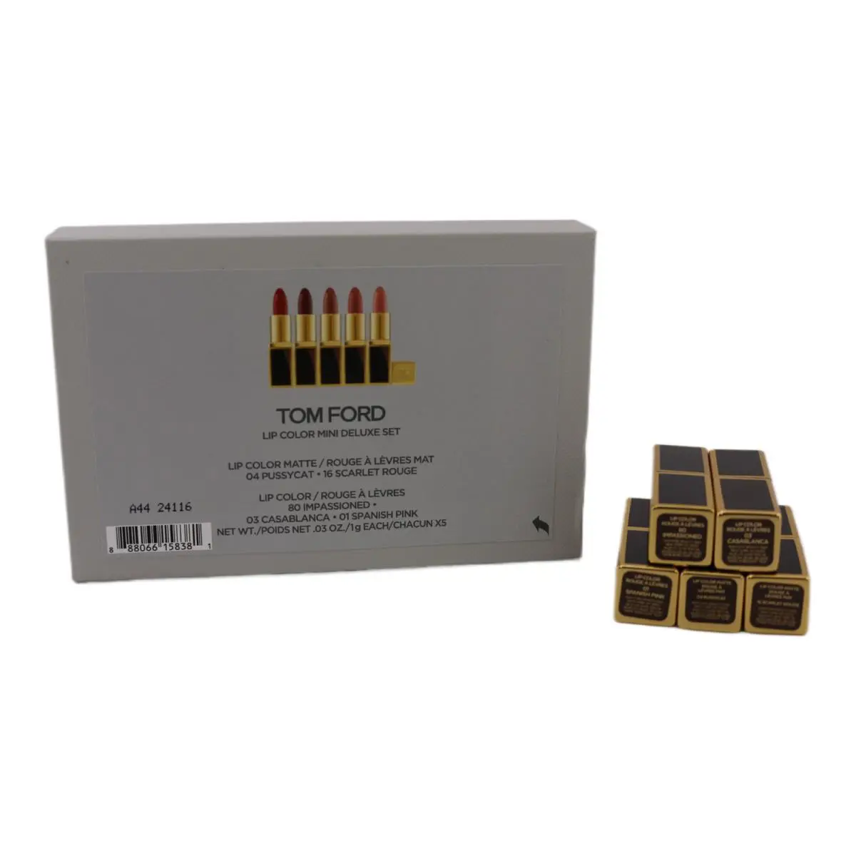 Tom Ford Lip Color Mini Deluxe Set 5 Shades Matte Cream Lipsticks 0.03oz