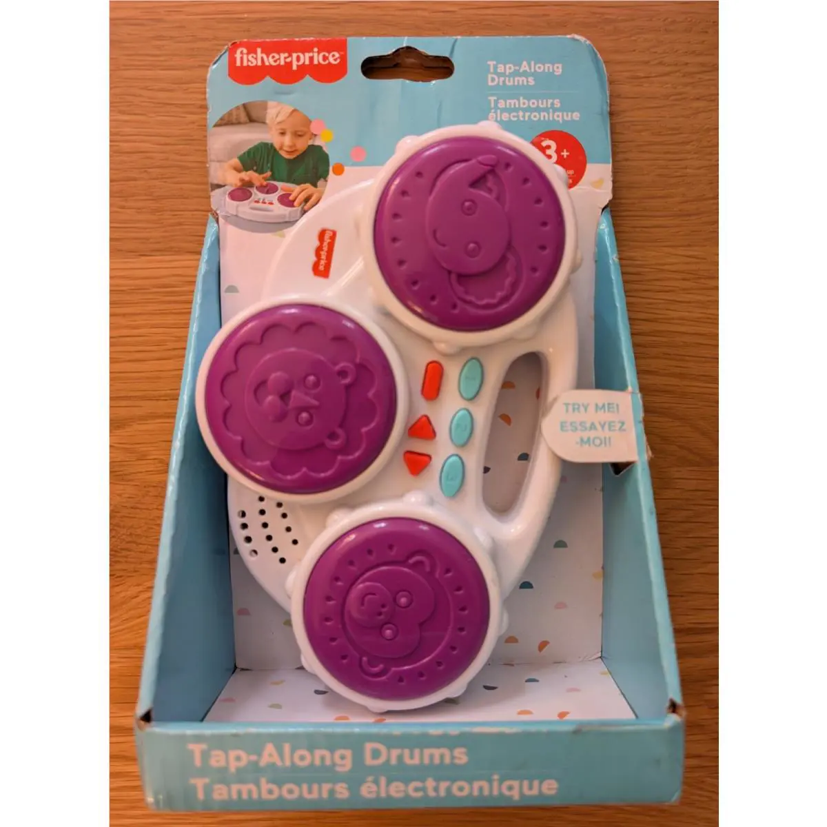 Fisher Price My First Play Along Band Musical Tap Along Drum Animal Beats Toy