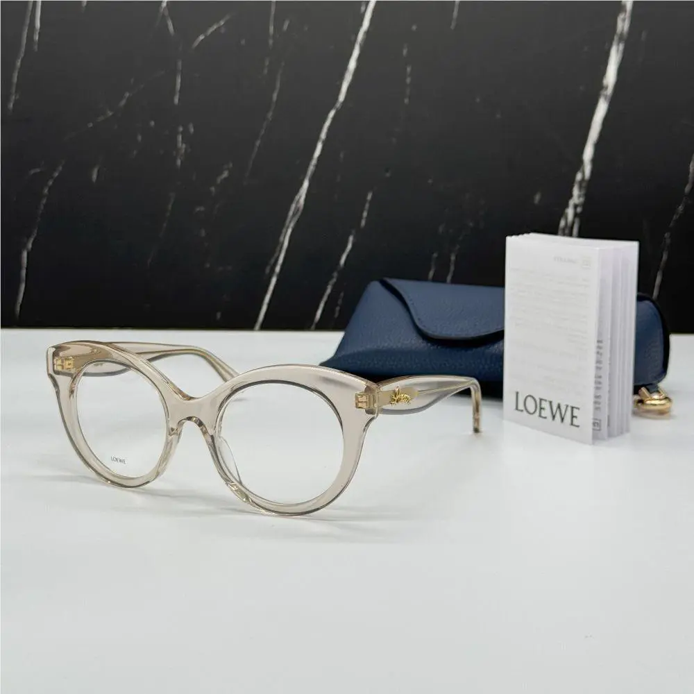 Loewe LW50074I 057 Eyeglasses Women Brown Round Eyewear