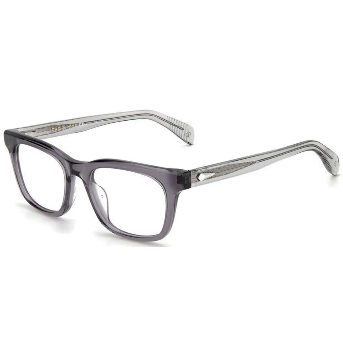 Rag Bone RNB8002/G KB7 Unisex Eyeglasses Gray Transparent Frame - Frame: Gray