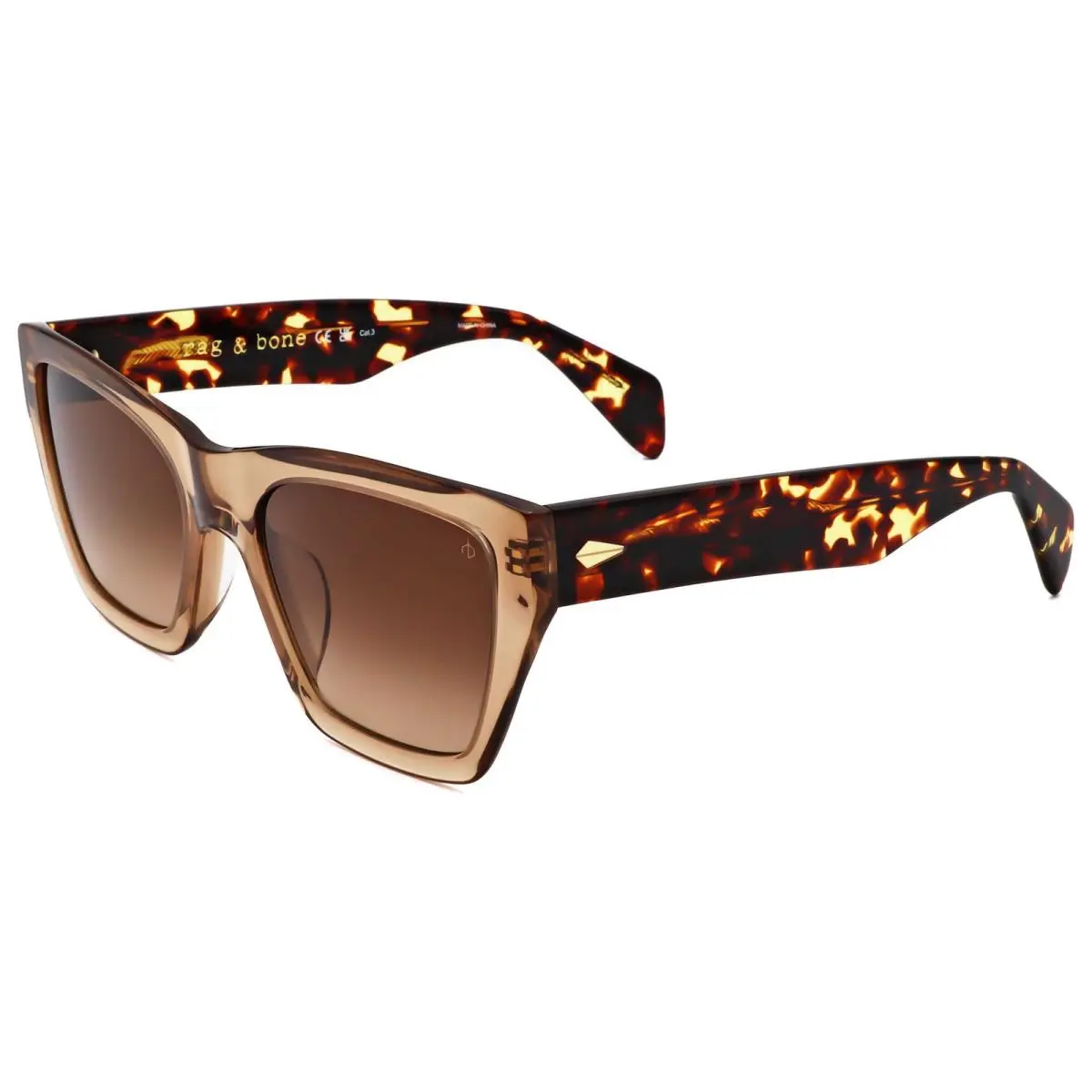 Rag Bone Women`s 54 mm Beige Havana Sunglasses RNB1046-G-S-XNZ-54