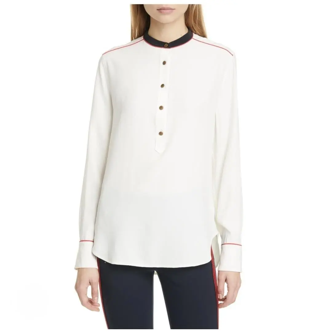Rag Bone Silk Marshmallow Luca Blouse Ivory Size M