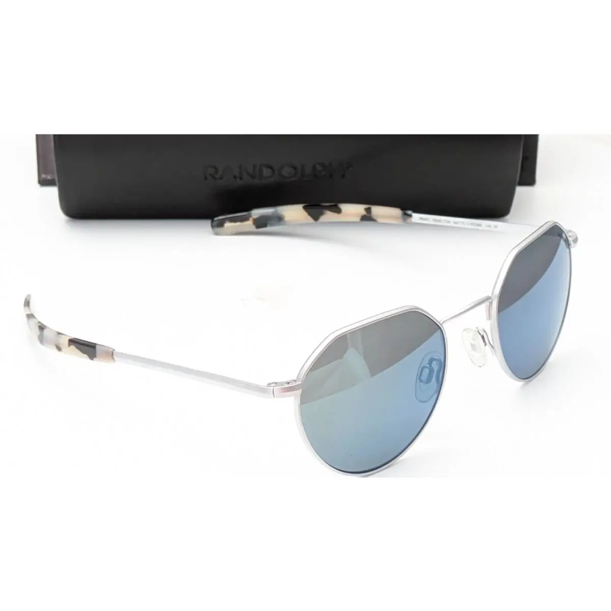 Randolph Hamilton HN001 Matte Chrome Polarized Acadian Mens Sunglasses 50mm