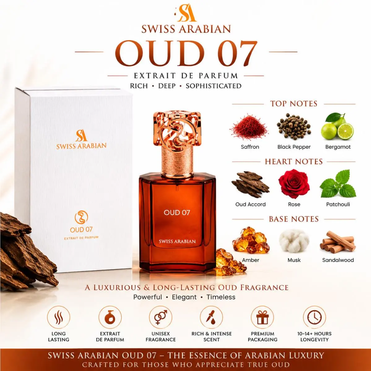 Oud 07 By  Eau De Parfum Spray 1.7oz/50ml For Unisex by Swiss Arabian