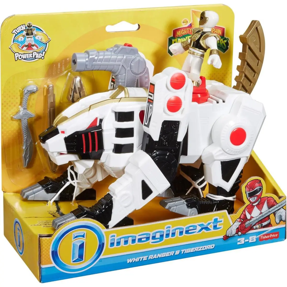 Imaginext Power Rangers White Ranger and Tiger Zord